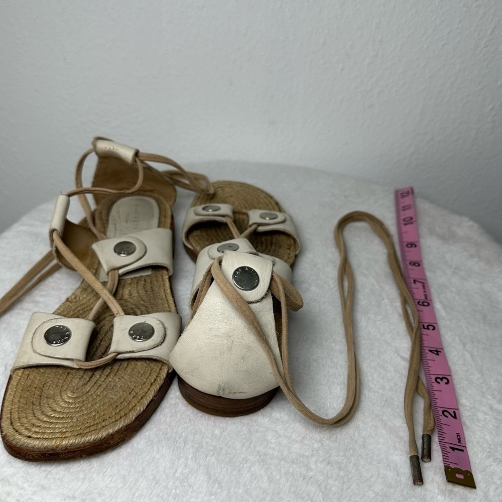 Rag & Bone Evelyn Tie Up Gladiator Sandals in Ivory Size 8.5 - Picture 10 of 12